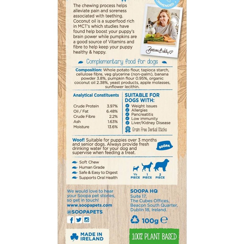Soopa Puppy Dentals Banana i buča 100g