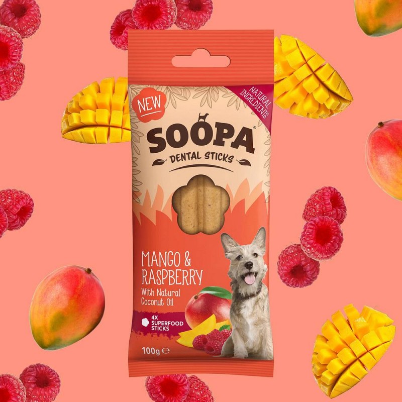 Soopa Dentals Mango in malina 100g