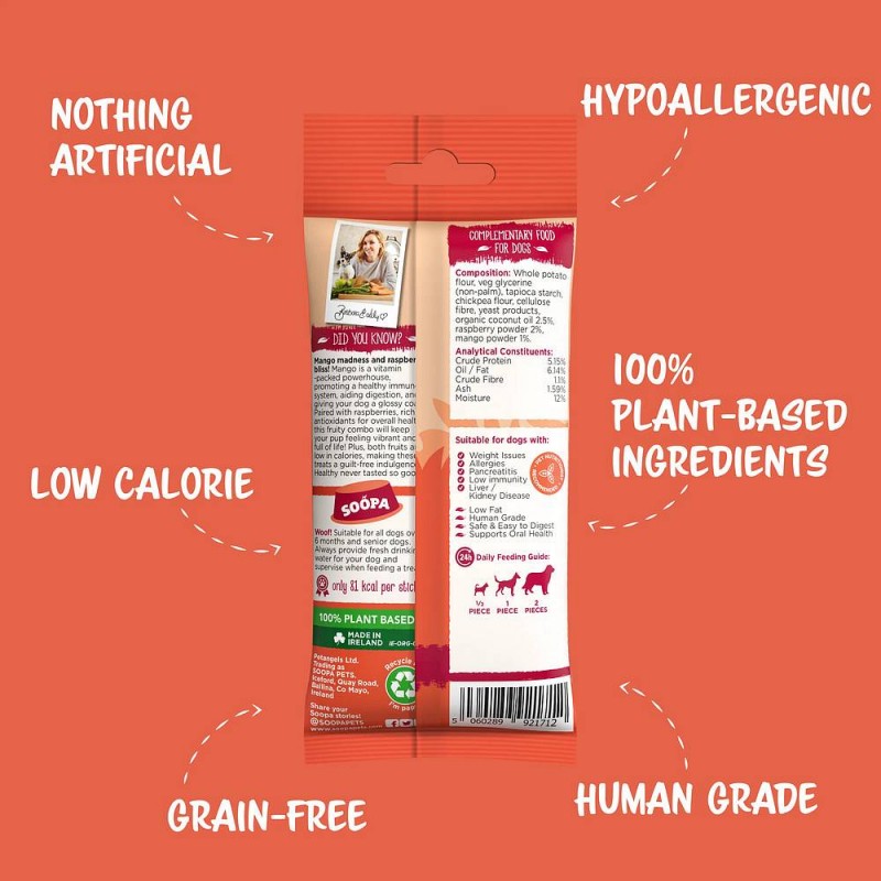 Soopa Dentals Mango in malina 100g