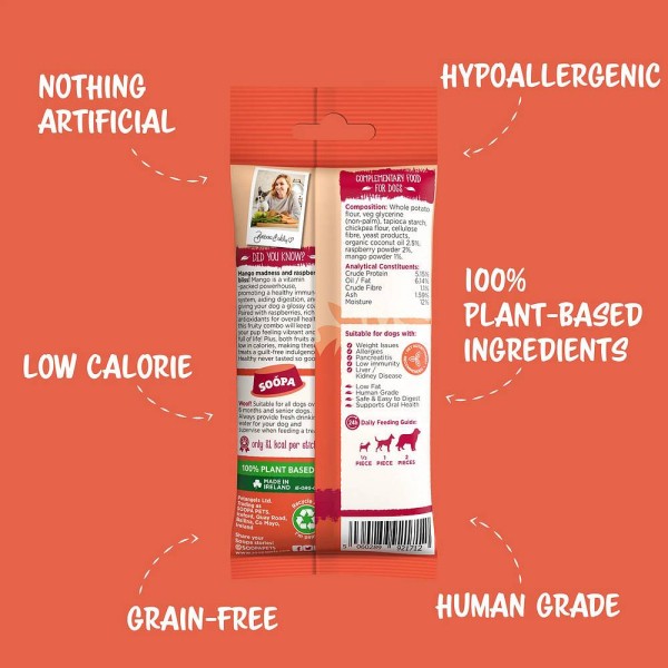 Soopa Dentals Mango in malina 100g