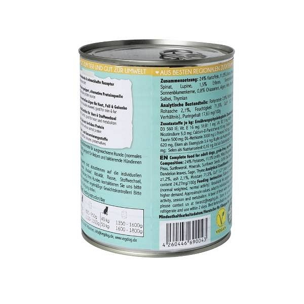 Vegdog Adult Leča in proso 800g