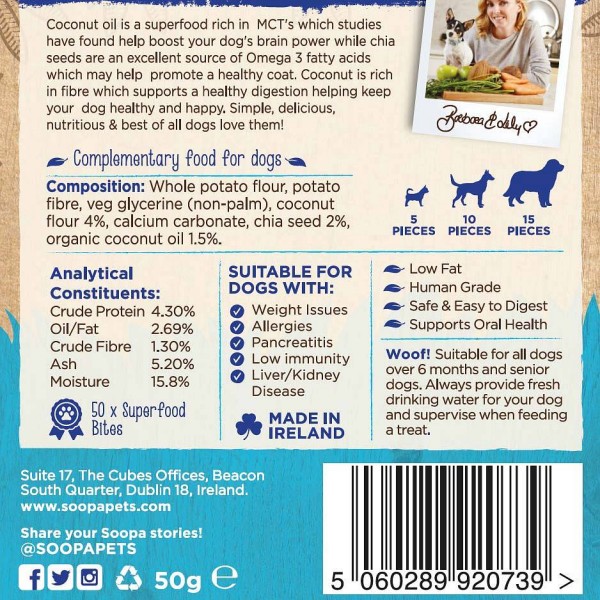 Soopa Bites Kokos i chia 50g