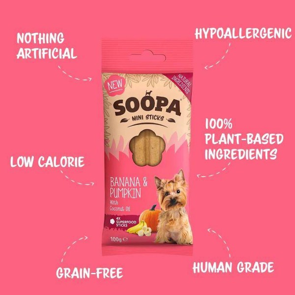 Soopa MINI Dentals Banana in buča 100g