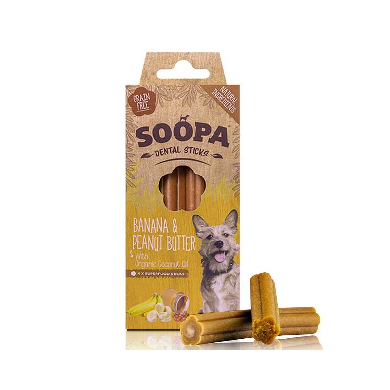 Soopa Dentals Banana in arašidovo maslo 100g