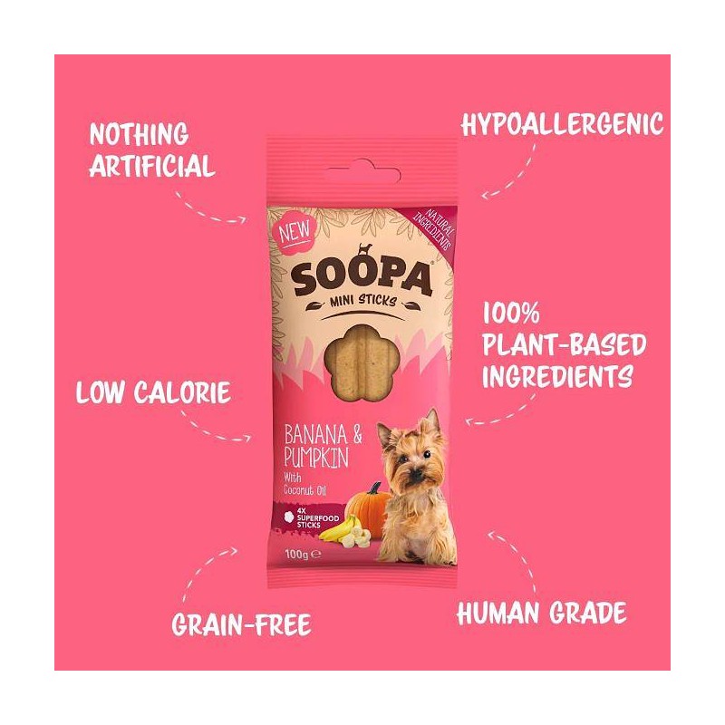 Soopa MINI Dentals Banana in buča 100g