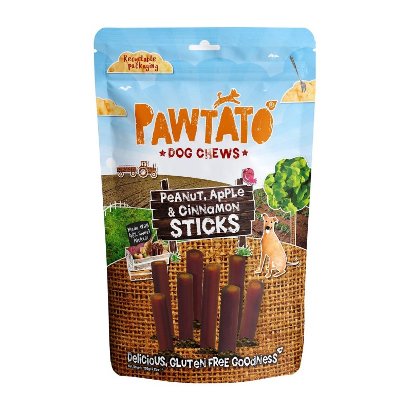 Benevo Pawtato Palčke Arašidi, jabolko, cimet 120g
