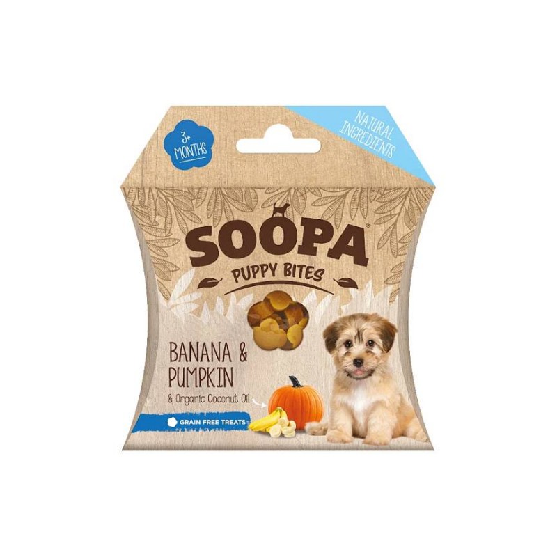 Soopa Puppy Bites Banana in buča 50g
