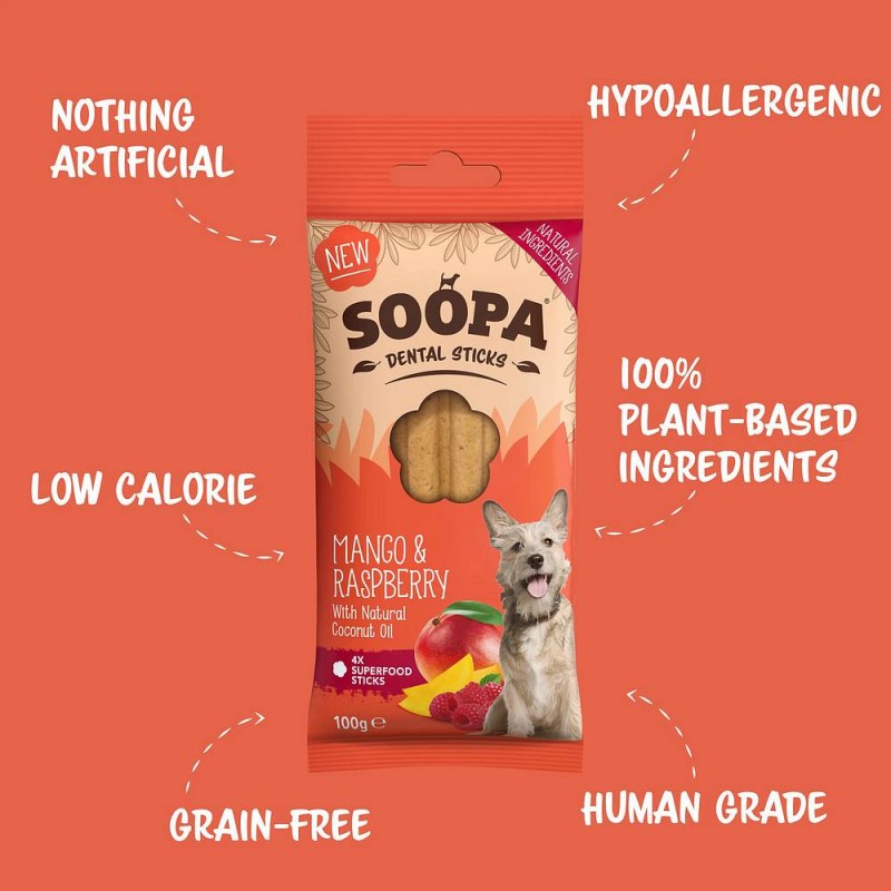 Soopa Dentals Mango in malina 100g