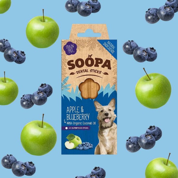 Soopa Dentals Jabolko in borovnica 100g