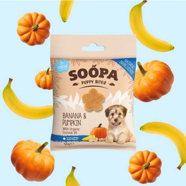 Soopa Puppy Bites Banana in buča 50g