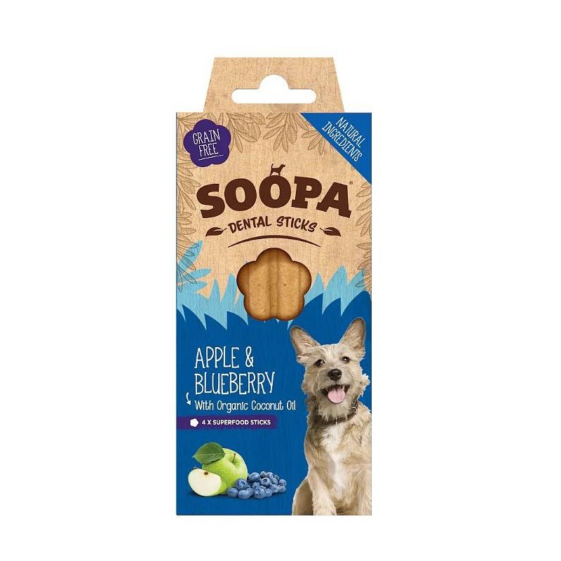 Soopa Dentals Jabolko in borovnica 100g